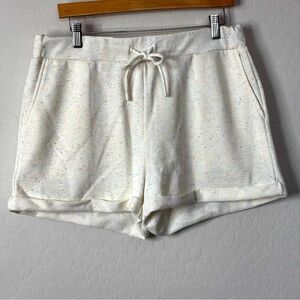 Elodie Woman’s Sz XL Drawstring Waist Cuffed Shorts NWOT Confetti Print